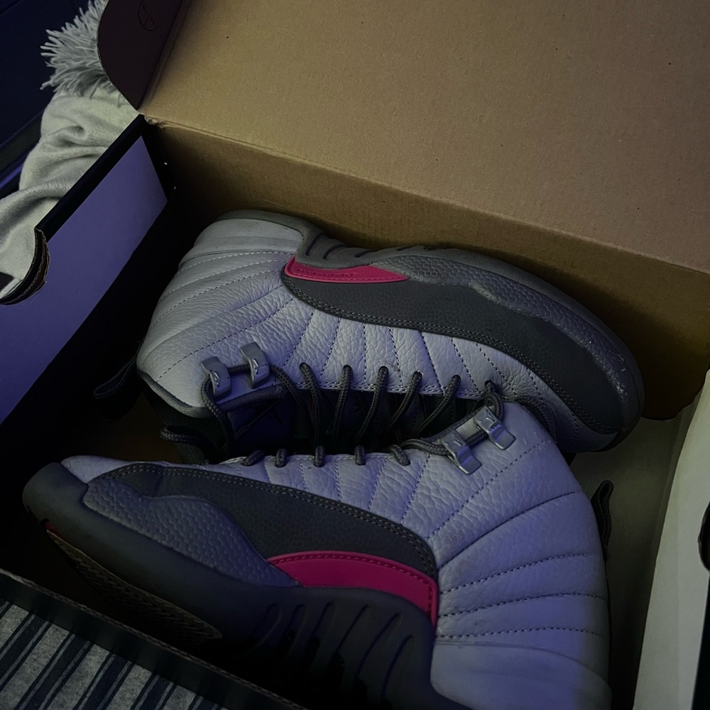 Air Jordan 12 (wolf grey vivid pink)